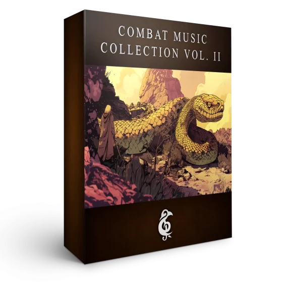 A 3D render of an album box labeled Combat Music Collection Vol. II. Published by Michael Ghelfi Studios (MGS).