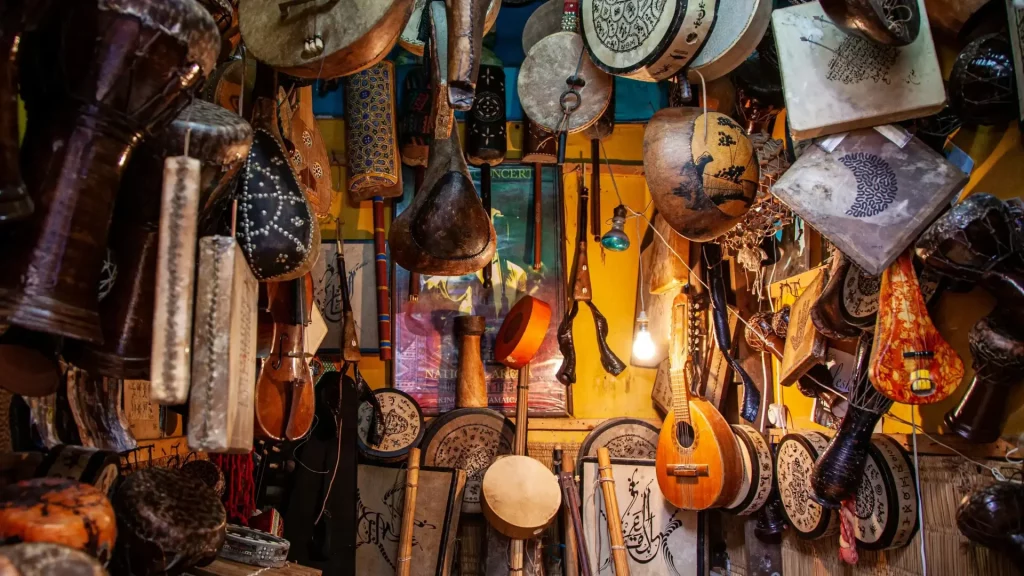 A photo of a vast and diverse collection of unique and weird instruments.
