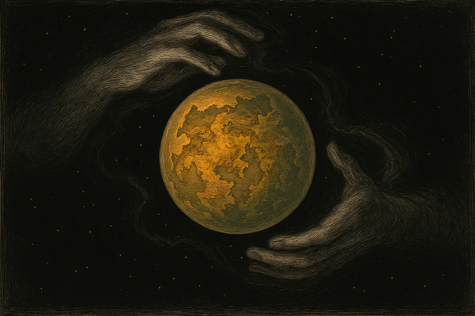 cosmic-hands-building-worlds Knowing hands shape a world with subtle magic.