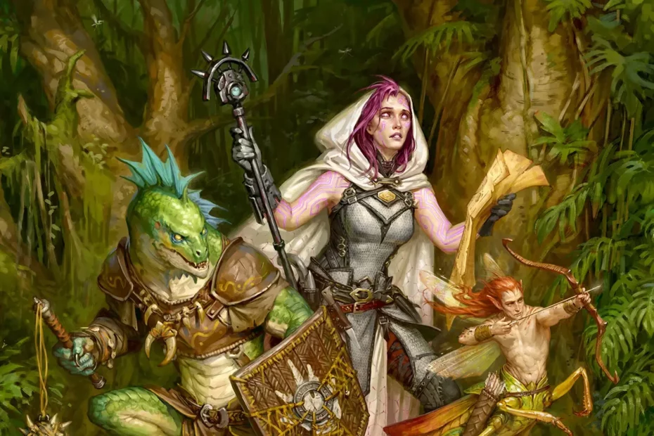 Cover art for Pathfinder Lost Omens: Ancestry Guide by Paizo Inc., 2020. Keywords: Pathfinder 2E.