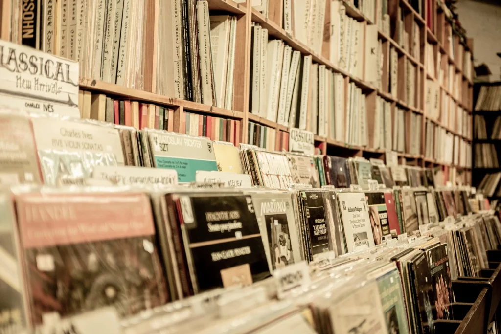Books on brown wooden shelf. Themes of download.