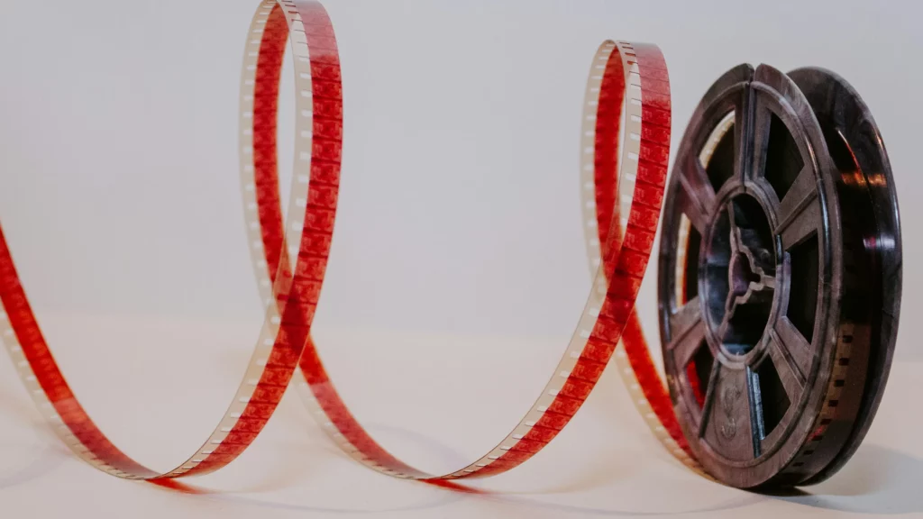 A photo close up of a reel of film. Themes of single application.