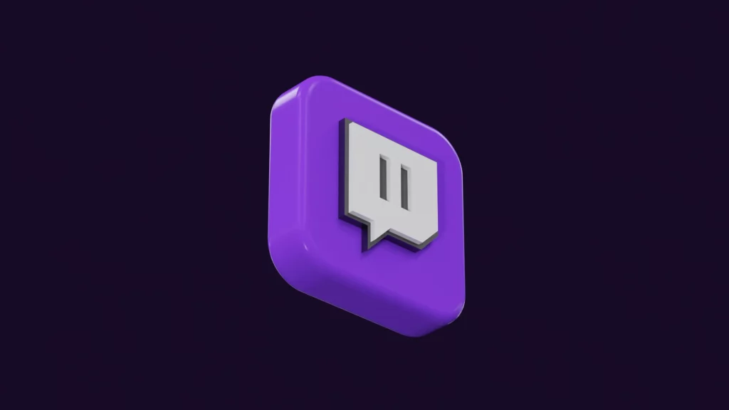 A purple button with the Twitch logo in it